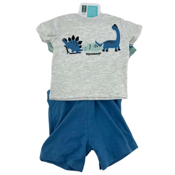 Pekkle | Boy's Overall Clothing Set | 3 Pieces | Blue & Grey | 12 Months - Picture 2 of 4